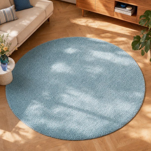 Šviesiai mėlynas kilimas Universal Aqua Liso, ø 80 cm-image-4
