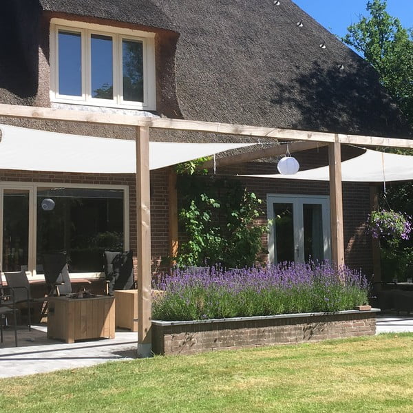 Smėlio spalvos kvadratinis tentas nuo saulės Livin' Outdoor Como, 3,6 x 3,6 m-image-1