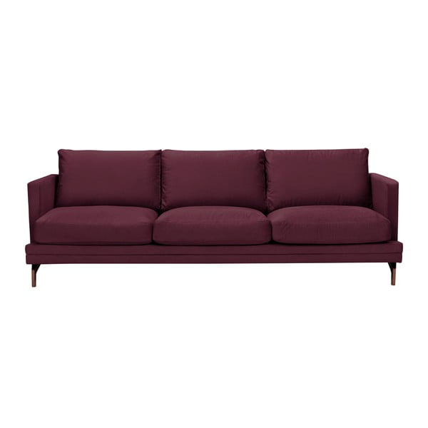 Bordo raudonos spalvos trijų vietų sofa su aukso spalvos kojomis "Windsor & Co Sofos Jupiter