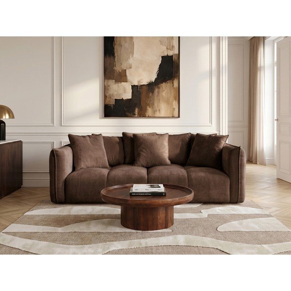 Rudos spalvos sofa iš šenilinio audinio Harlem – Bobochic Paris-image-2