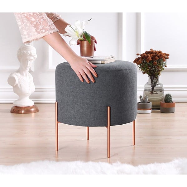 Pufas tamsiai pilkos spalvos Copper – Artie-image-2
