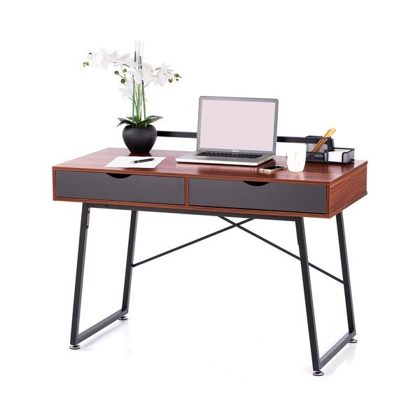 Rašomasis stalas su riešutmedžio dekoro stalviršiu 57.5x120 cm Tolm – Homede-image-3