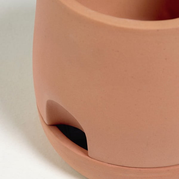 Terakotos spalvos vazonas su dubeniu Kave Home Lelis, aukštis 26 cm-image-2