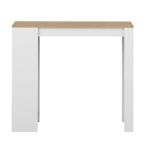 Baltas baro stalas su ąžuoliniu stalviršiu 115x50 cm Aravis - TemaHome -image-2
