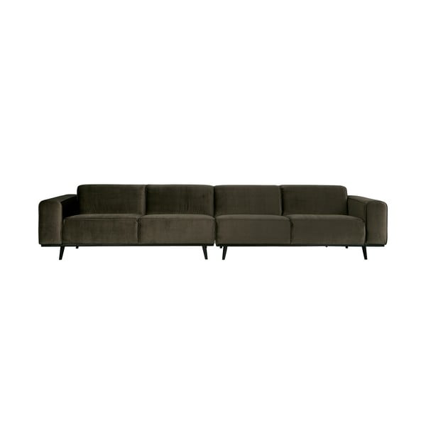 Tamsiai žalia aksominė sofa BePureHome Statement, 372 cm