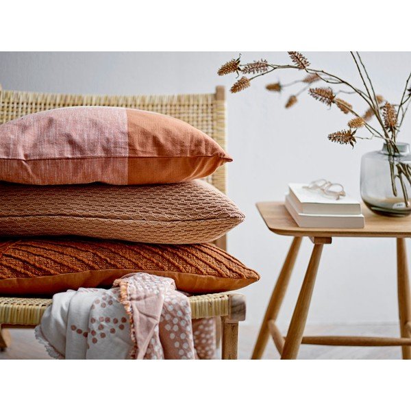 Oranžinė pagalvė iš medvilnės ir vilnos mišinio Södahl Wave Knit, 40 x 60 cm-image-1