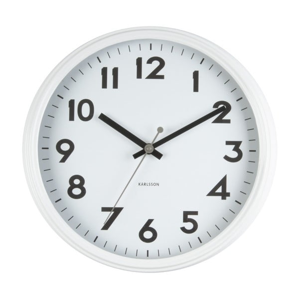 Baltas Karlsono ženkliukas laikrodis