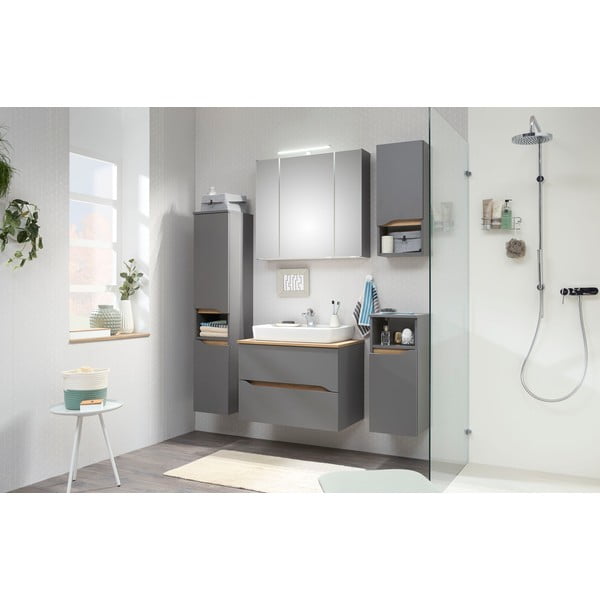 Pilka žema vonios kambario spintelė 30x72 cm Set 357 - Pelipal-image-1