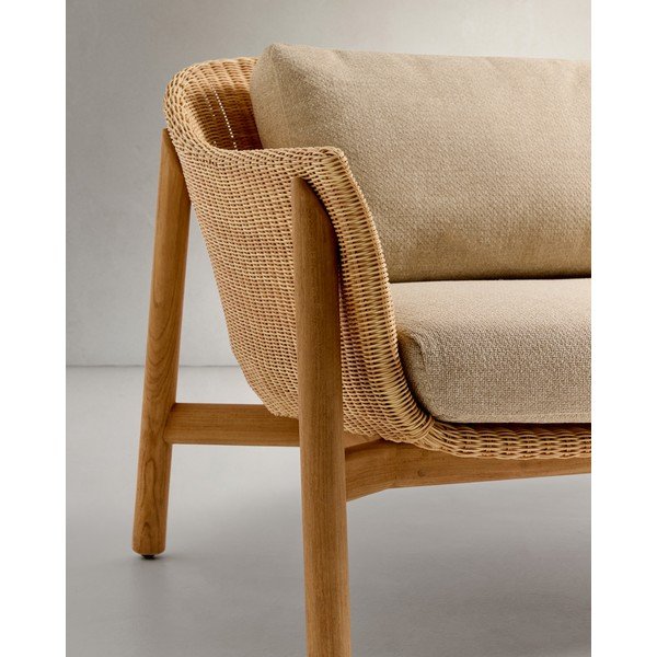 Smėlio spalvos/natūralios spalvos iš audinio sodo sofa Galea – Kave Home-image-3