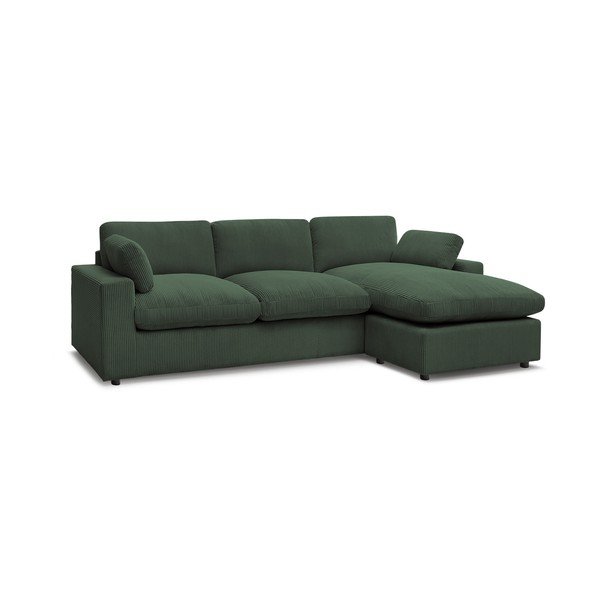 Žalios spalvos kampinė sofa iš kordinio velveto Belair – Bobochic Paris-image-2