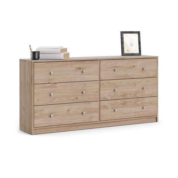 Natūralios spalvos šoninė spintelė 143x68x32 cm May – Tvilum-image-4