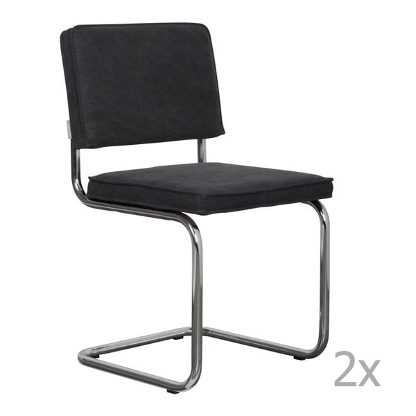 2 antracito pilkos spalvos kėdžių rinkinys Zuiver Ridge Ribge