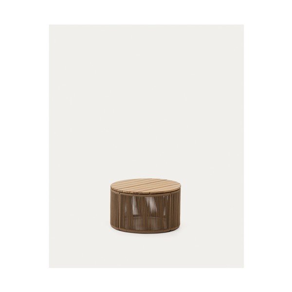 Apvalios formos sodo kavos staliukas su akacijos stalviršiu ø 60 cm Dandara – Kave Home-image-4