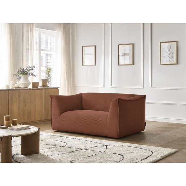 Oranžinės spalvos sofa iš kordinio velveto 170 cm Giorgia – Bobochic Paris-image-1