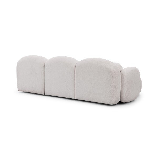 Kreminės spalvos kampinė sofa iš boucle (su kairiuoju kampu/su gultu) Orbit – Ropez-image-3