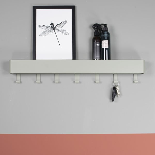 Pilkai žalios spalvos iš metalo sieninė lentyna su lentyna 72 cm Dax Play – Spinder Design-image-2