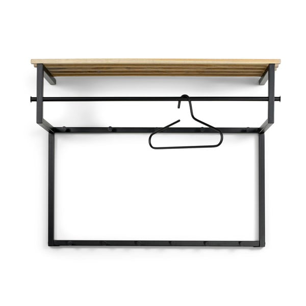 Juodos spalvos/natūralios spalvos iš metalo sieninė lentyna su lentyna 100 cm Rizzoli – Spinder Design-image-2
