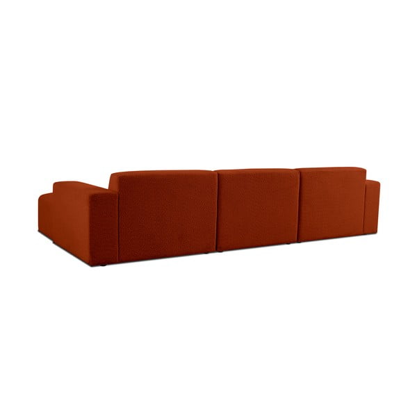 Iš boucle kampinė sofa raudonos plytų spalvos (su dešiniuoju kampu) Roxy – Scandic-image-2