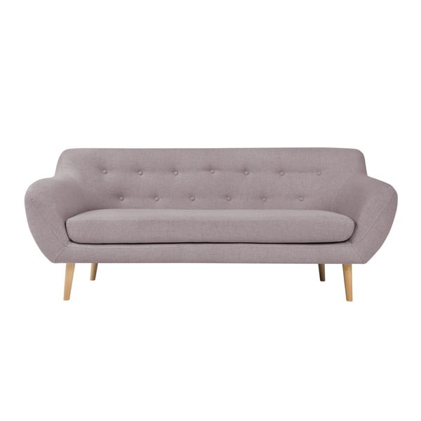 Rožinė trijų vietų sofa su šviesiomis kojomis Mazzini Sofas Sicile
