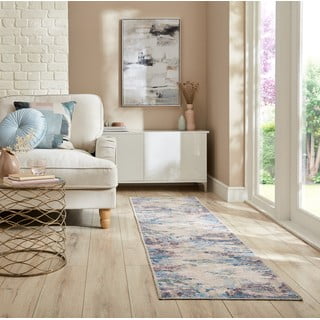Skalbiamas iš perdirbto pluošto mišinio kilimas mėlynos spalvos/violetinės spalvos 60x230 cm Reid – Flair Rugs