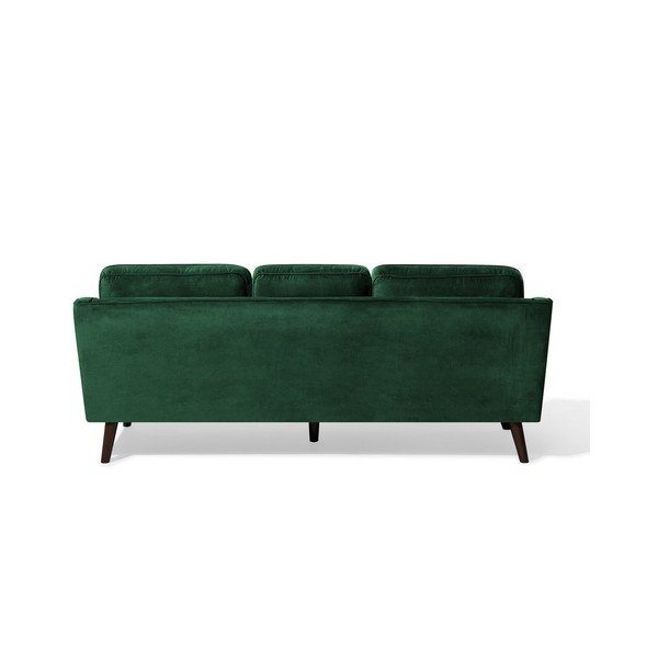 Smaragdo žalios spalvos trijų vietų aksominės išvaizdos sofa "Monobeli Steven-image-1
