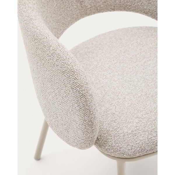 Dramblio kaulo spalvos iš audinio valgomojo kėdė Maina – Kave Home-image-3