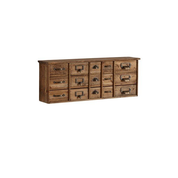 Šviesios natūralios spalvos iš pušies masyvo pakabinama šoninė spintelė 67x25x14 cm Klas – Ellos Home