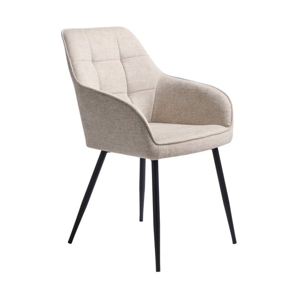 Smėlio spalvos iš audinio valgomojo kėdė su porankiais Nolan – Unique Furniture