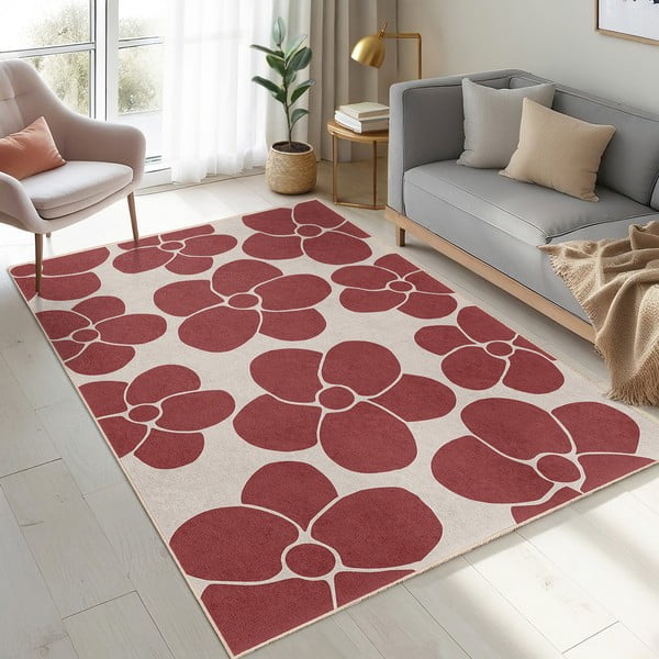 Skalbiamas raudonos spalvos kilimas 120x180 cm Red Meadow – Mila Home-image-4