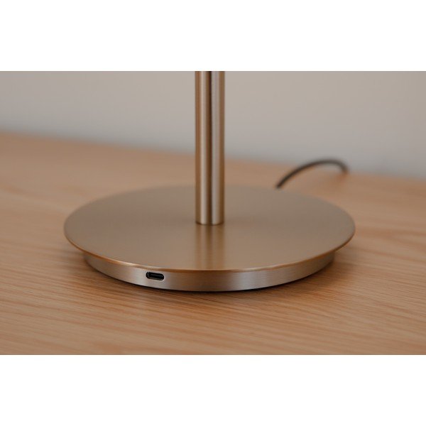 Žalvario spalvos iš metalo stalinis šviestuvas LED su pritemdymo funkcija (aukštis 37 cm) su stiklo gaubtu Audrey Table – UMAGE-image-4