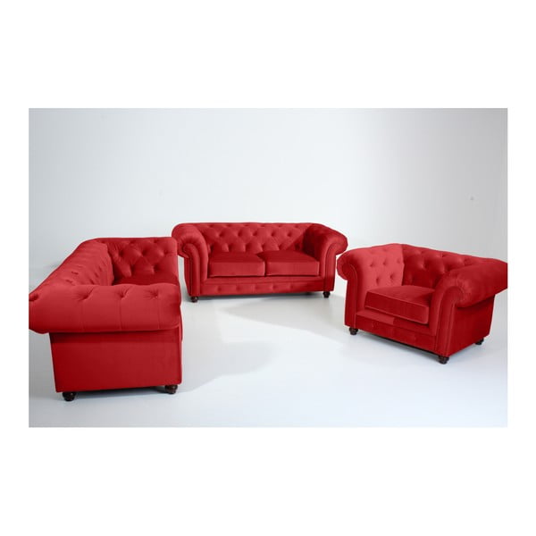 Raudona sofa "Max Winzer Orleans Velvet", 196 cm-image-1