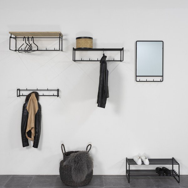 Sieninė lentyna iš metalo juodos spalvos Clint – Spinder Design-image-1
