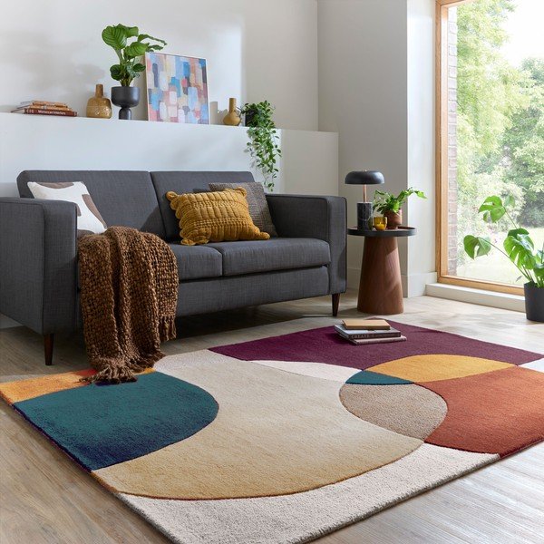 Rankų darbo violetinės spalvos iš vilnos kilimas 160x230 cm Glow Purple Multi – Flair Rugs-image-1