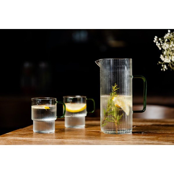 Žalios spalvos iš stiklo puodeliai 2 vnt. kapučino 350 ml Livio – Vialli Design-image-2