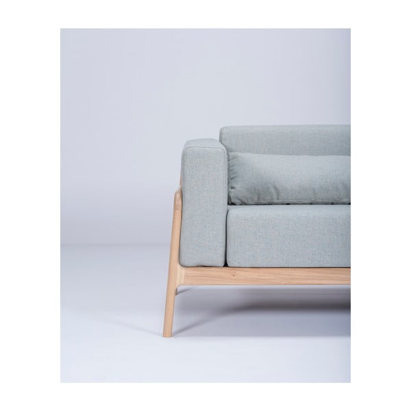 Mėlynai pilka sofa su ąžuolo konstrukcija Gazzda Fawn, 240 cm-image-3