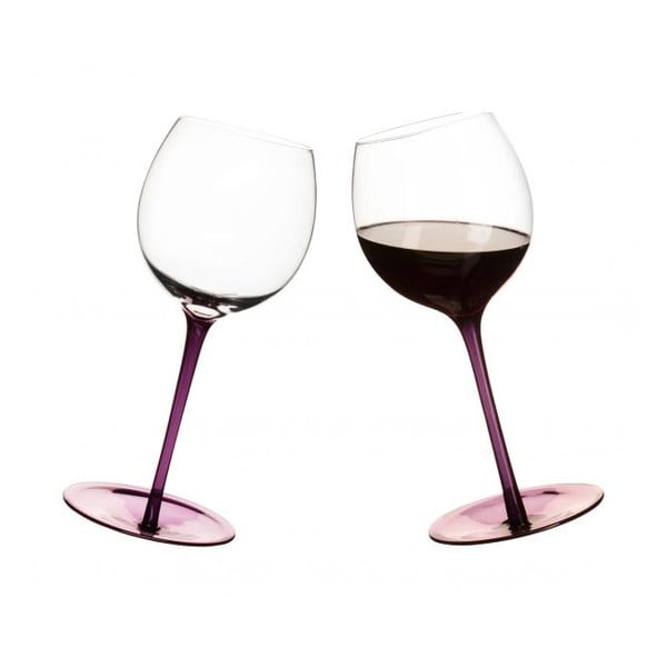 2 violetinių vyno taurių su apvaliu dugnu rinkinys "Sagaform