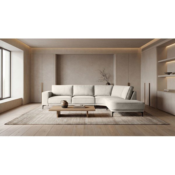 Kampinė sofa kreminės spalvos (su dešiniuoju kampu) Copenhagen – Scandic-image-1