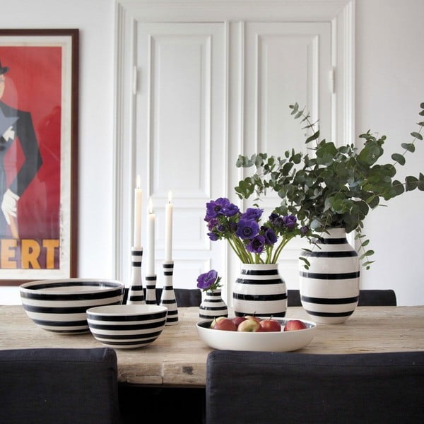 Juodai balta akmens masės vaza Kähler Design Omaggio, 20 cm aukščio-image-4