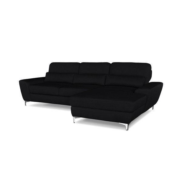 Juoda kampinė sofa-lova "Windsor & Co. Sofos "Omega", dešinysis kampas-image-3