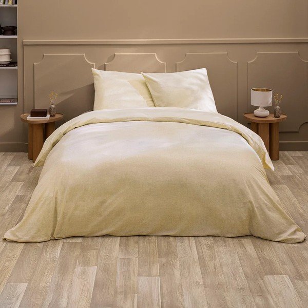 Natūralios spalvos iš lino mišinio dvigulė patalynė 3 dalių 240x220 cm Ariane – douceur d'intérieur