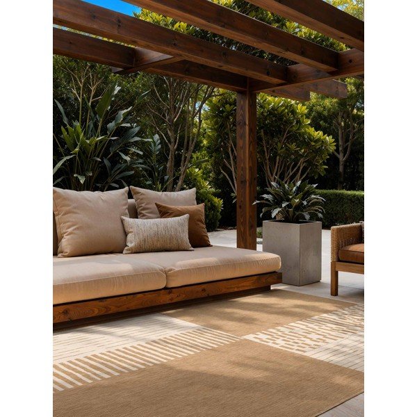 Kreminės spalvos/natūralios spalvos lauko ir vidaus kilimas 200x300 cm Haringey Acacia – Ted Baker-image-1