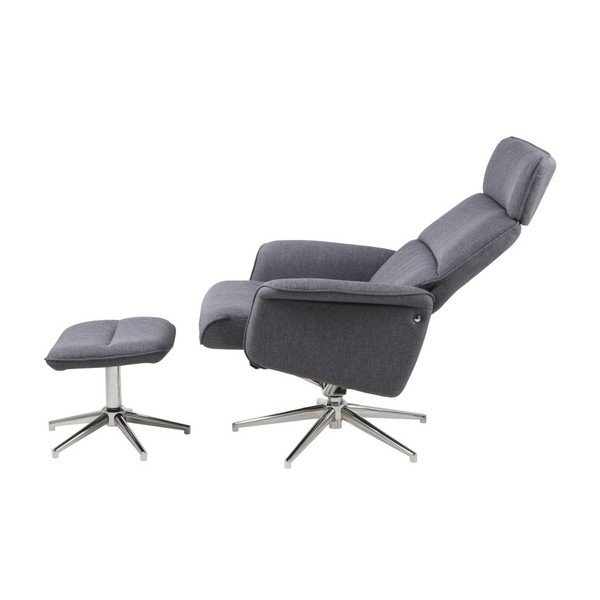 Tamsiai pilkas atlošiamas fotelis su atramomis kojoms Actona Alura-image-4