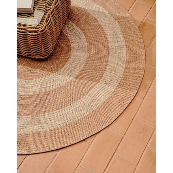 Persikų spalvos iš perdirbto pluošto lauko ir vidaus kilimas 160x230 cm Leeith – Kave Home-image-2