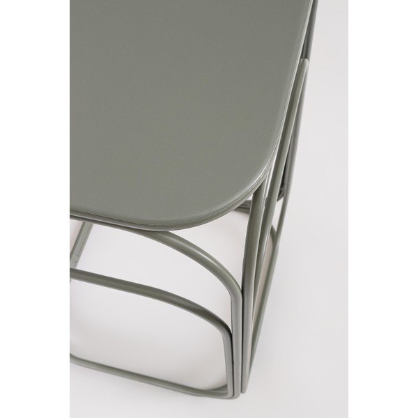 Pilkos spalvos/terakotos spalvos iš metalo kavos staliukai 2 vnt. 36x36 cm Clarity – Bizzotto-image-4