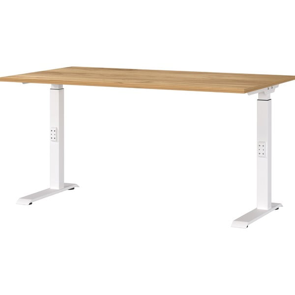 Reguliuojamas aukštis rašomasis stalas su ąžuolo dekoro stalviršiu 80x140 cm Downey – Germania