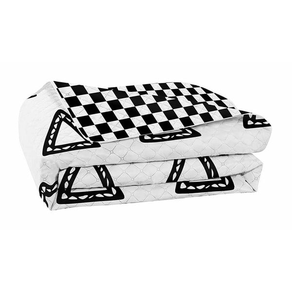 Juodai balta dvipusė mikropluošto lovatiesė DecoKing Hypnosis Triumph, 240 x 260 cm