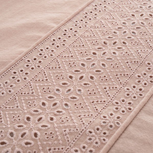 Rožinės spalvos dvigulė/itin ilga patalynė 230x220 cm Broderie Anglaise – Catherine Lansfield-image-3