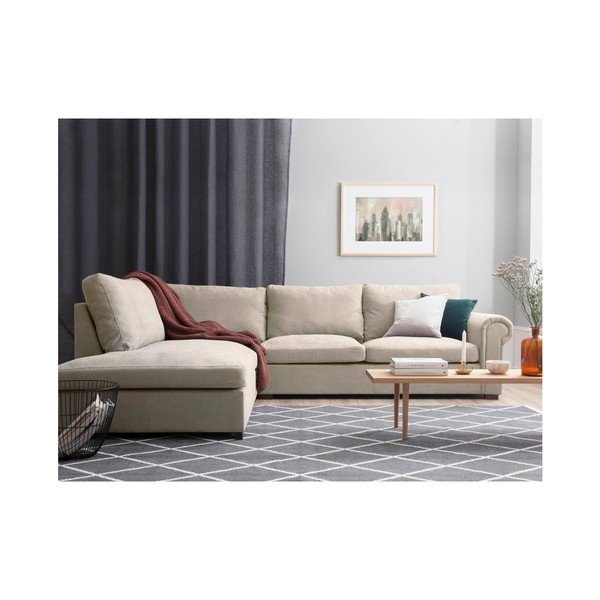 Smėlio spalvos Windsor & Co Sofos Hermes kampinė sofa, kairysis kampas-image-3
