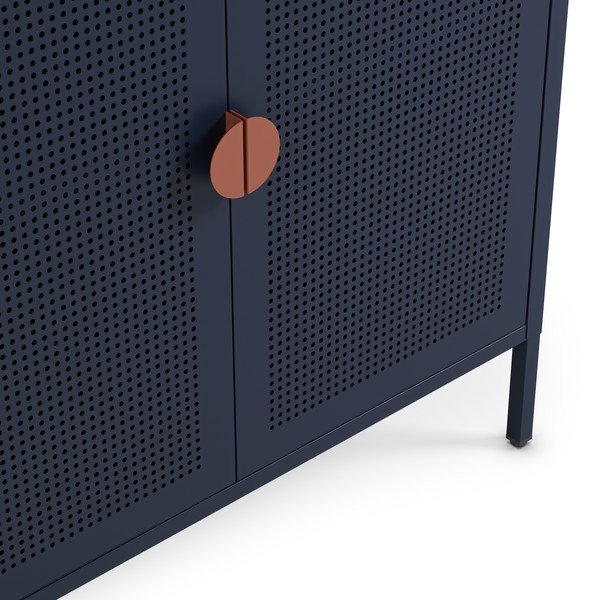 Tamsiai mėlynos spalvos iš metalo spintelė 160x90x40 cm Sayla – Marckeric-image-3