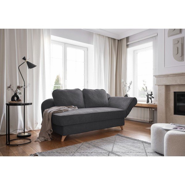 Pilkos spalvos iš kordinio velveto gultas (su dešiniuoju kampu) Chic Charlotte – Miuform-image-1